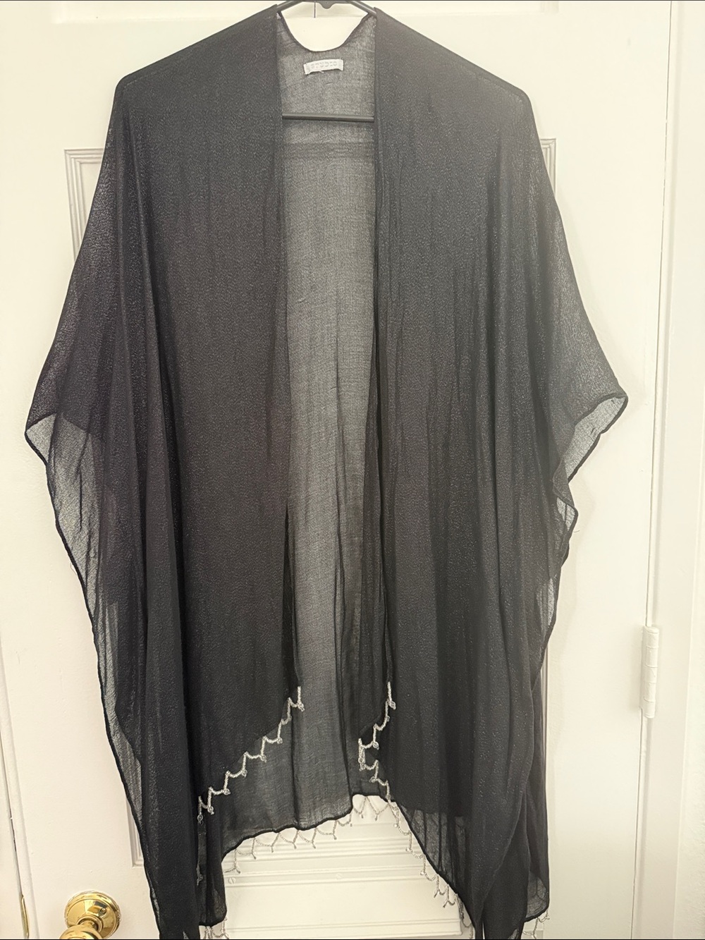 Lightweight Black Sheer Kimono Jacket - Unbranded